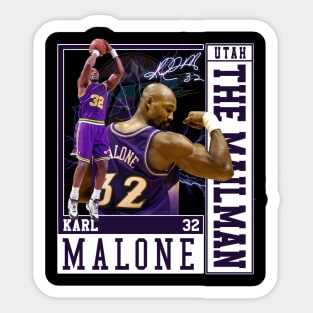 Karl Malone The Mail Man Basketball Legend Signature Vintage Retro 80s 90s Bootleg Rap Style Sticker